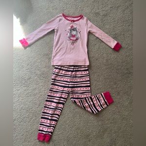Gymboree girls toddles pajamas set pink princess dolls heart Valentine's size 4